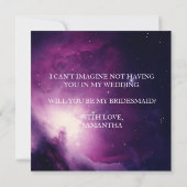 Junggesellinnenabschiede? Galaxy Wedding Stars Einladung (Rückseite)