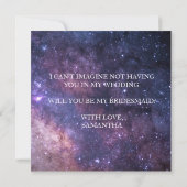 Junggesellinnenabschiede? Galaxy Wedding Stars in Einladung (Rückseite)