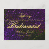 Junggesellinnenabschiede? Glitzer Lila Einladungspostkarte (Vorderseite)