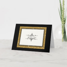 Junggesellinnenabschiede? Gold-Ornament-Glitzer Einladung