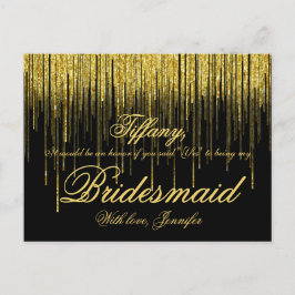Junggesellinnenabschiede? Golden Confetti Glitzer Einladungspostkarte