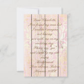 Junggesellinnenabschiede? Goldenes Rosa Einladung (Rückseite)