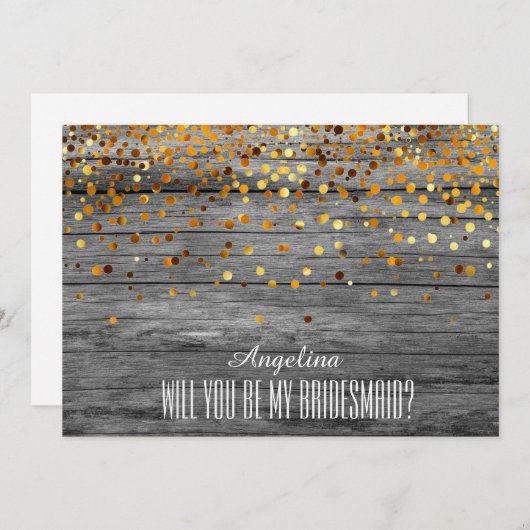 Junggesellinnenabschiede? Hintergrund Holz Einladung (Vorne/Hinten)