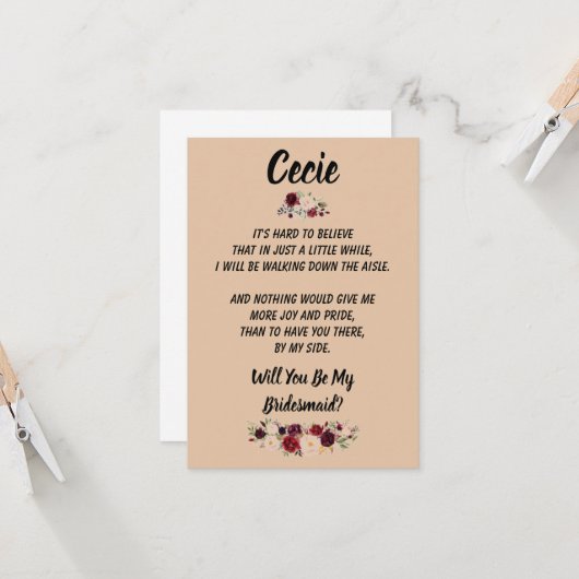 Junggesellinnenabschiede? Karte (Vorderseite/Rückseite Beispiel)