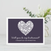 Junggesellinnenabschiede? Lila Herzkarte Einladung (Stehend Vorderseite)
