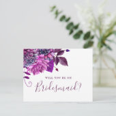 Junggesellinnenabschiede. Lila violette Blüte Einladungspostkarte (Stehend Vorderseite)