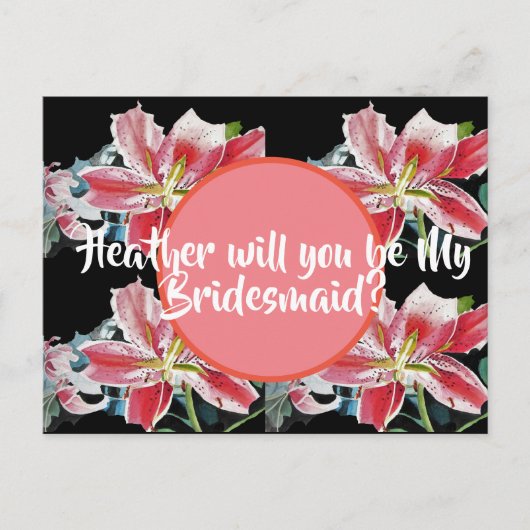 Junggesellinnenabschiede? Lily floral Postcard Postkarte (Vorderseite)