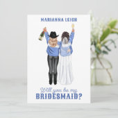 Junggesellinnenabschiede? Mädchen in Denim Einladung (Stehend Vorderseite)