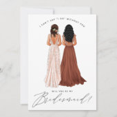 Junggesellinnenabschiede? Mädchen in Gowns Einladung (Vorderseite)