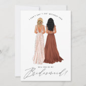 Junggesellinnenabschiede? Mädchen in Gowns Einladung (Vorderseite)