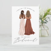 Junggesellinnenabschiede? Mädchen in Gowns Einladung (Stehend Vorderseite)