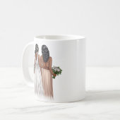 Junggesellinnenabschiede? Mädchen in Gowns Kaffee Kaffeetasse (Vorderseite Links)