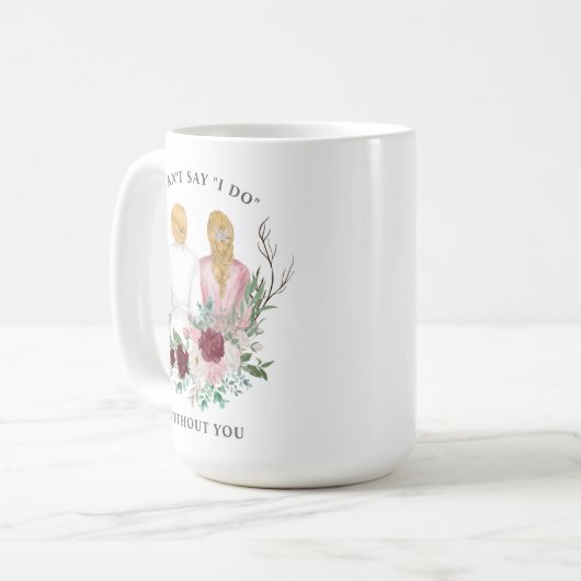 Junggesellinnenabschiede? Mädchen in Robes floral Kaffeetasse (Vorderseite Links)