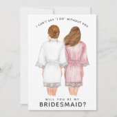 Junggesellinnenabschiede? Mädchen in Robes-Karte Einladung (Vorderseite)