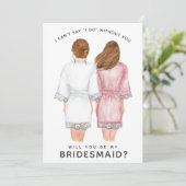 Junggesellinnenabschiede? Mädchen in Robes-Karte Einladung (Stehend Vorderseite)