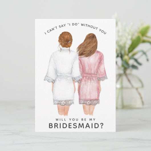 Junggesellinnenabschiede? Mädchen in Robes-Karte Einladung (Stehend Vorderseite)