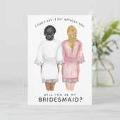 Junggesellinnenabschiede? Mädchen in Robes-Karte Einladung (Stehend Vorderseite)