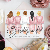 Junggesellinnenabschiede? Mädchen in Robes-Karte Einladung