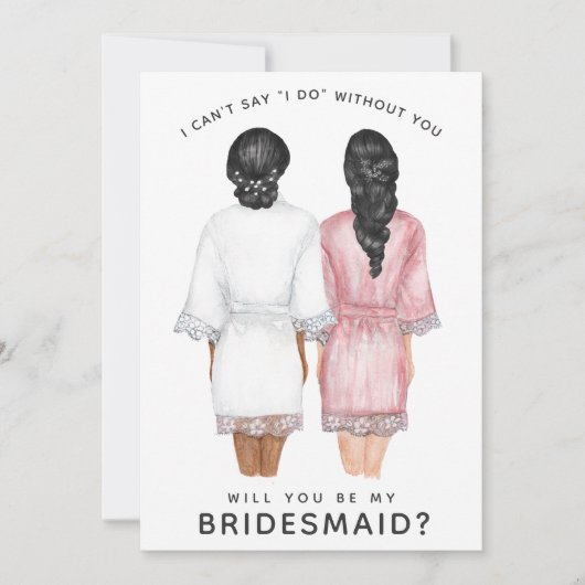 Junggesellinnenabschiede? Mädchen in Robes-Karte Einladung (Vorderseite)