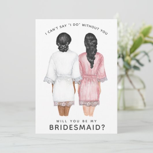 Junggesellinnenabschiede? Mädchen in Robes-Karte Einladung (Stehend Vorderseite)