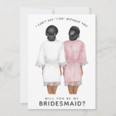 Junggesellinnenabschiede? Mädchen in Robes-Karte Einladung (Vorderseite)