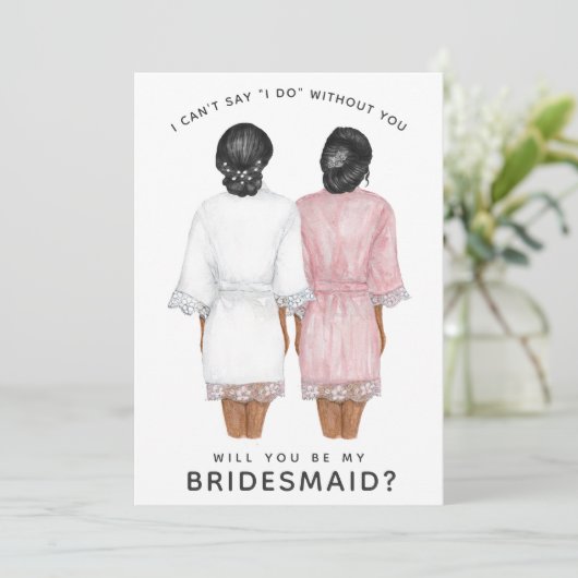 Junggesellinnenabschiede? Mädchen in Robes-Karte Einladung (Stehend Vorderseite)