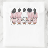 Junggesellinnenabschiede? Mädchen in Robes-Karte Rechteckiger Aufkleber (Tasche)