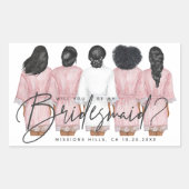 Junggesellinnenabschiede? Mädchen in Robes-Karte Rechteckiger Aufkleber (Vorderseite)