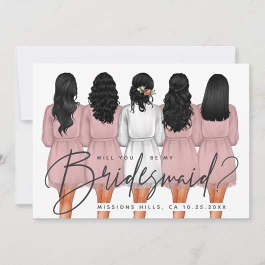 Junggesellinnenabschiede? Mädchen in Robes V2 Einladung (Vorderseite)