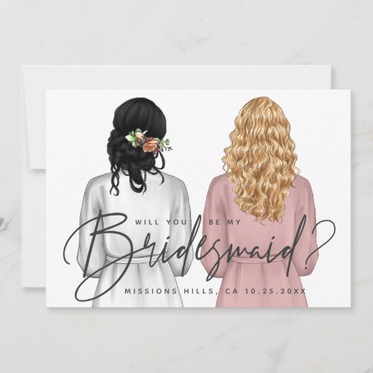 Junggesellinnenabschiede? Mädchen in Robes V2 Einladung (Vorderseite)