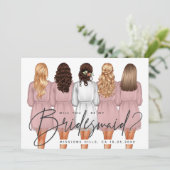 Junggesellinnenabschiede? Mädchen in Robes V2 Einladung (Stehend Vorderseite)