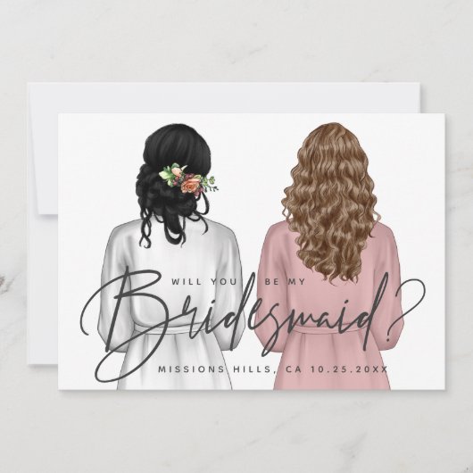 Junggesellinnenabschiede? Mädchen in Robes V2 Invi Einladung (Vorderseite)