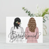 Junggesellinnenabschiede? Mädchen in Robes V2 Invi Einladung (Stehend Vorderseite)