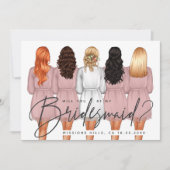 Junggesellinnenabschiede? Mädchen in Robes V2 Invi Einladung (Vorderseite)