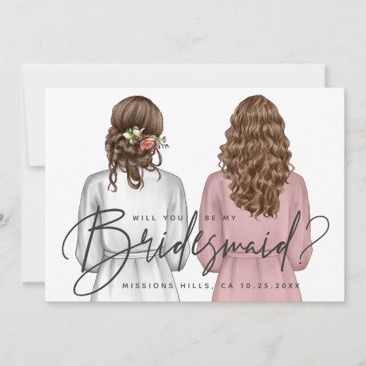 Junggesellinnenabschiede? Mädchen in Robes V2 Invi Einladung (Vorderseite)