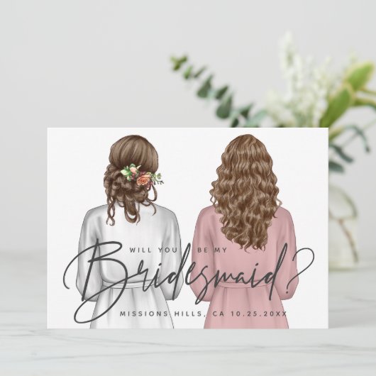 Junggesellinnenabschiede? Mädchen in Robes V2 Invi Einladung (Stehend Vorderseite)