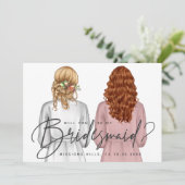 Junggesellinnenabschiede? Mädchen in Robes V2 Invi Einladung (Stehend Vorderseite)