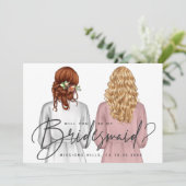 Junggesellinnenabschiede? Mädchen in Robes V2 Invi Einladung (Stehend Vorderseite)