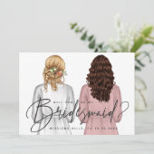 Junggesellinnenabschiede? Mädchen in Robes V2 Invi Einladung (Stehend Vorderseite)