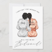 Junggesellinnenabschiede? Mädchen in Silk Robes In Einladung (Vorderseite)