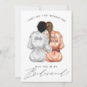 Junggesellinnenabschiede? Mädchen in Silk Robes In Einladung (Vorderseite)