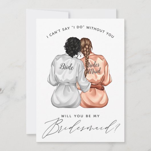 Junggesellinnenabschiede? Mädchen in Silk Robes In Einladung (Vorderseite)