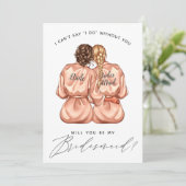 Junggesellinnenabschiede? Mädchen in Silk Robes In Einladung (Stehend Vorderseite)