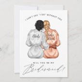 Junggesellinnenabschiede? Mädchen in Silk Robes In Einladung (Vorderseite)