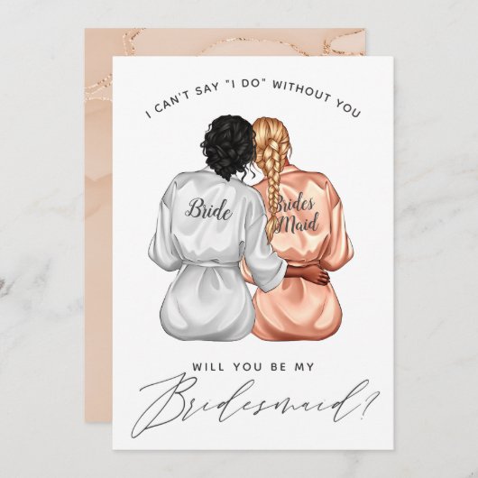 Junggesellinnenabschiede? Mädchen in Silk Robes In Einladung (Vorne/Hinten)