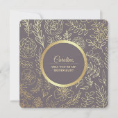 Junggesellinnenabschiede? Mocha Gold Floral Einladung (Vorderseite)