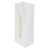 Junggesellinnenabschiede? Modern Script Gold Geschenktüte Für Weinflaschen (Vorderseite Schrägansicht)
