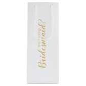 Junggesellinnenabschiede? Modern Script Gold Geschenktüte Für Weinflaschen (Vorderseite)