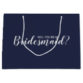 Junggesellinnenabschiede? Modern Script Navy Blue Große Geschenktüte (Vorderseite)