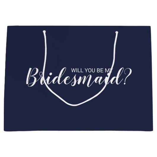 Junggesellinnenabschiede? Modern Script Navy Blue Große Geschenktüte (Vorderseite)